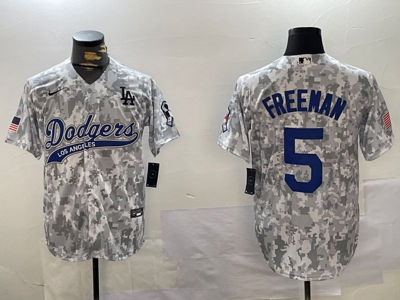 Men Los Angeles Dodgers #5 Freeman Camo Joint Name 2024 Nike MLB Jersey style 1->los angeles dodgers->MLB Jersey